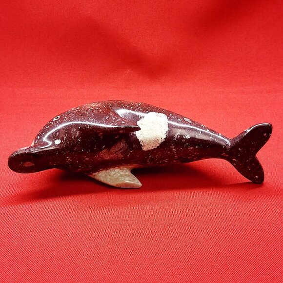 Vintage Carved Marble Stone Dolphin Figurine Paperweight Home Decor - Picture 5 of 14